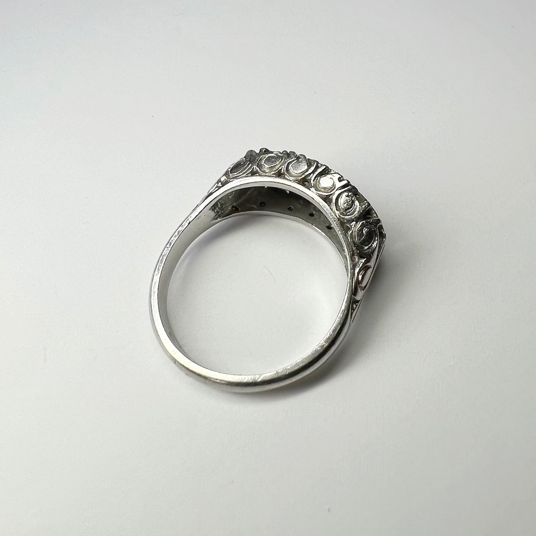 Vintage 4 Row Diamond Cluster Ring