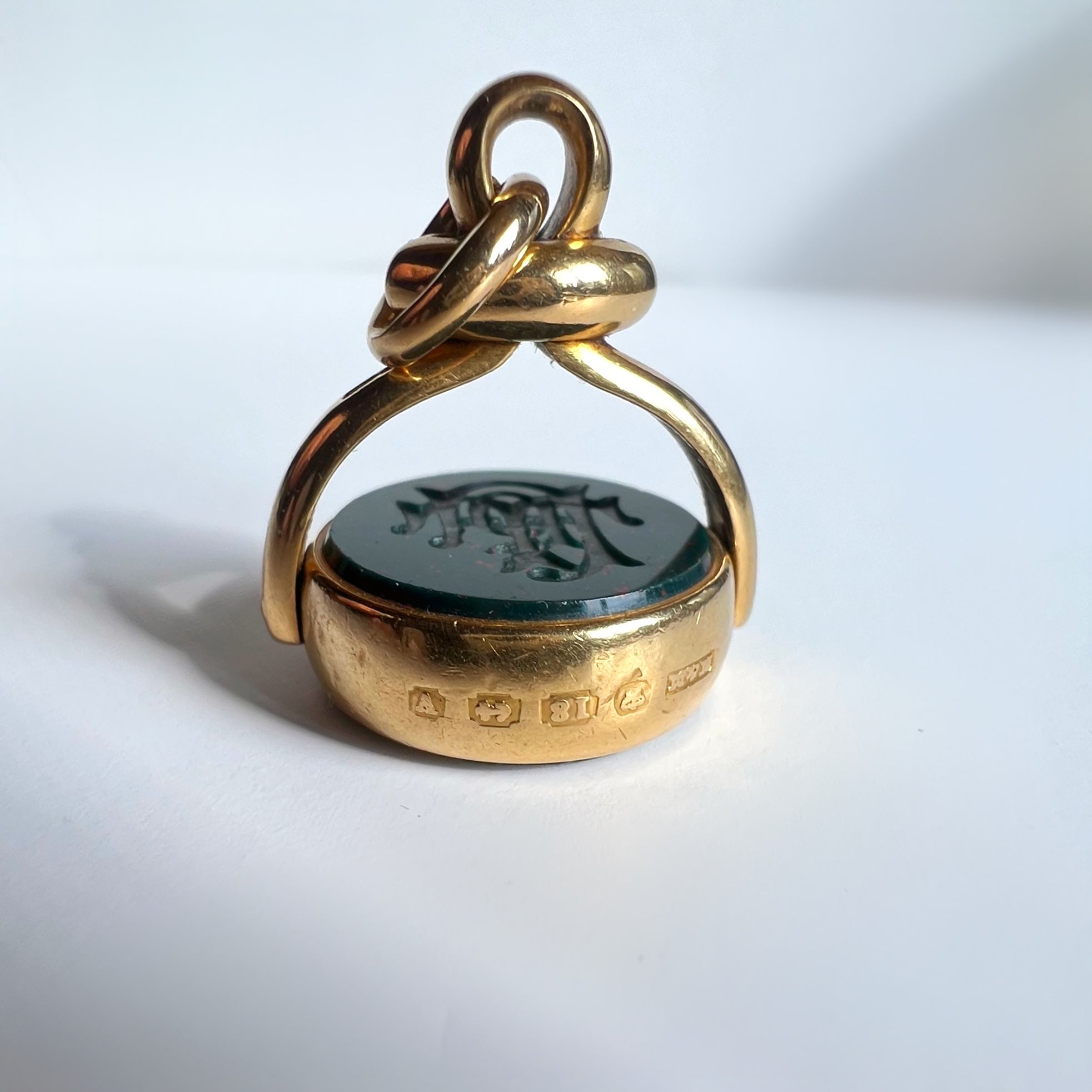 Victorian 18ct Yellow Gold Bloodstone Swivel Fob