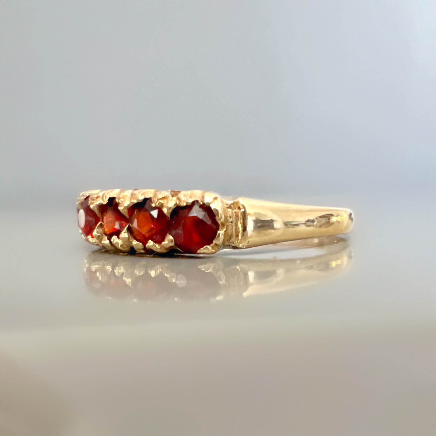 Vintage 7 Stone Garnet Ring