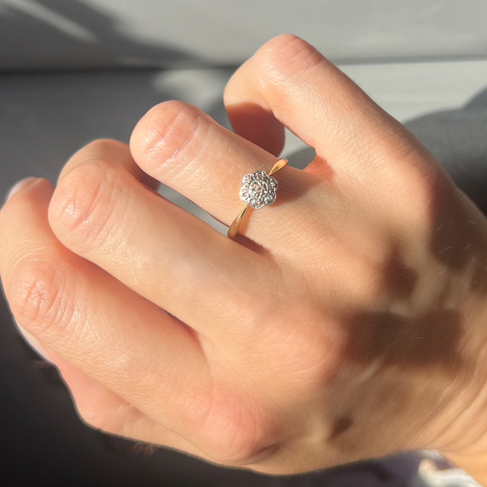 Dainty Daisy Diamond Ring