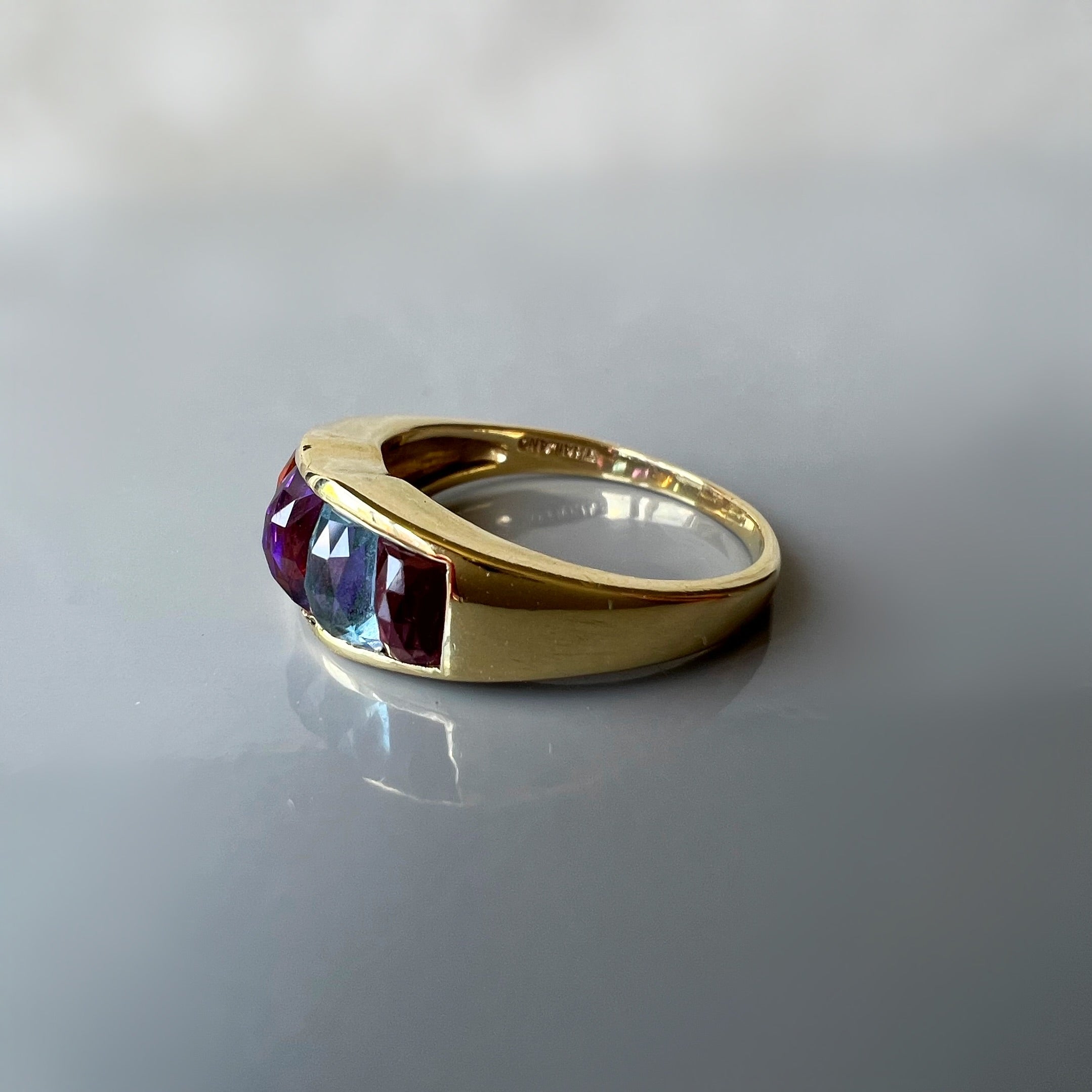 Multi Gem Stone Rainbow Ring