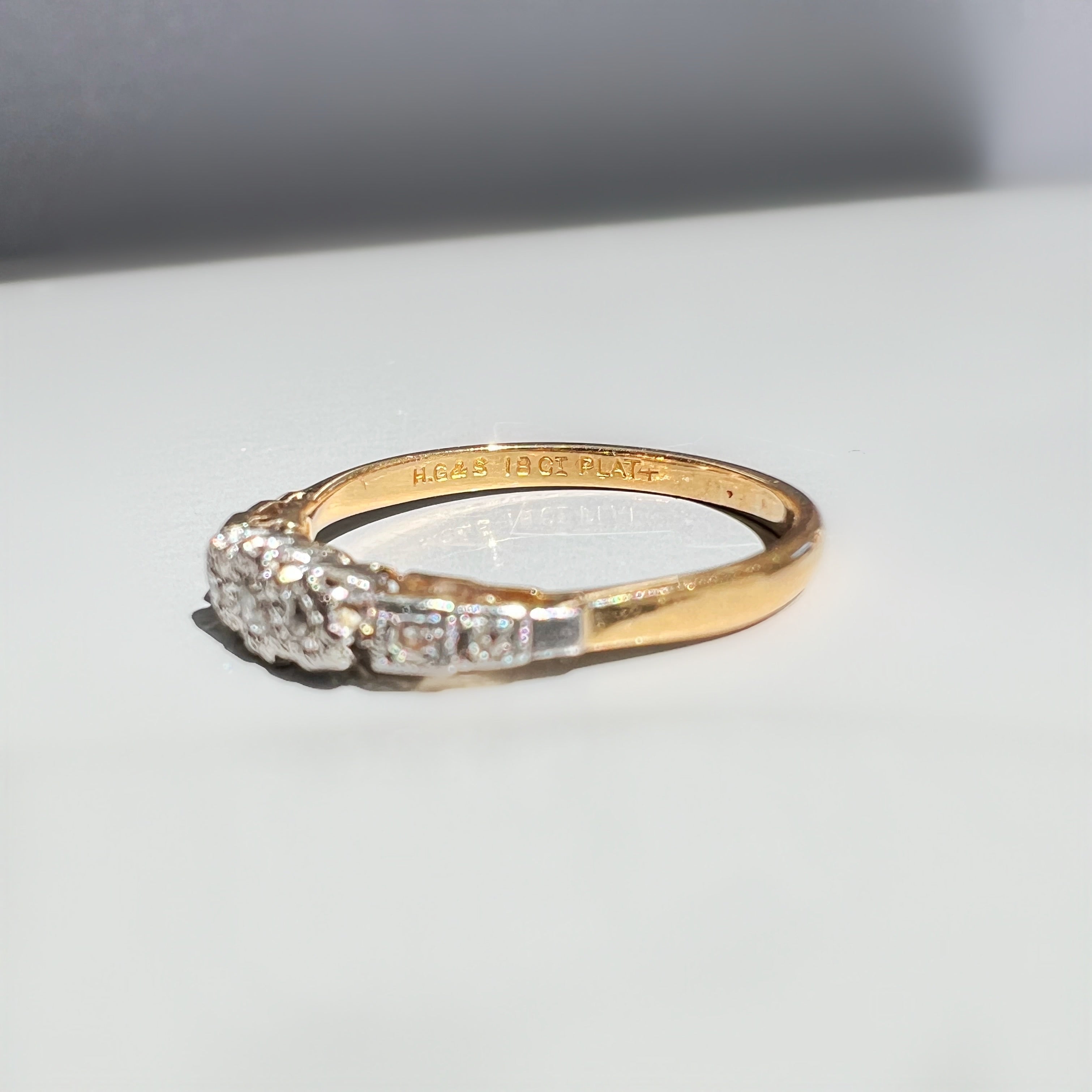 Antique Diamond Ring with Ornate Shoulders