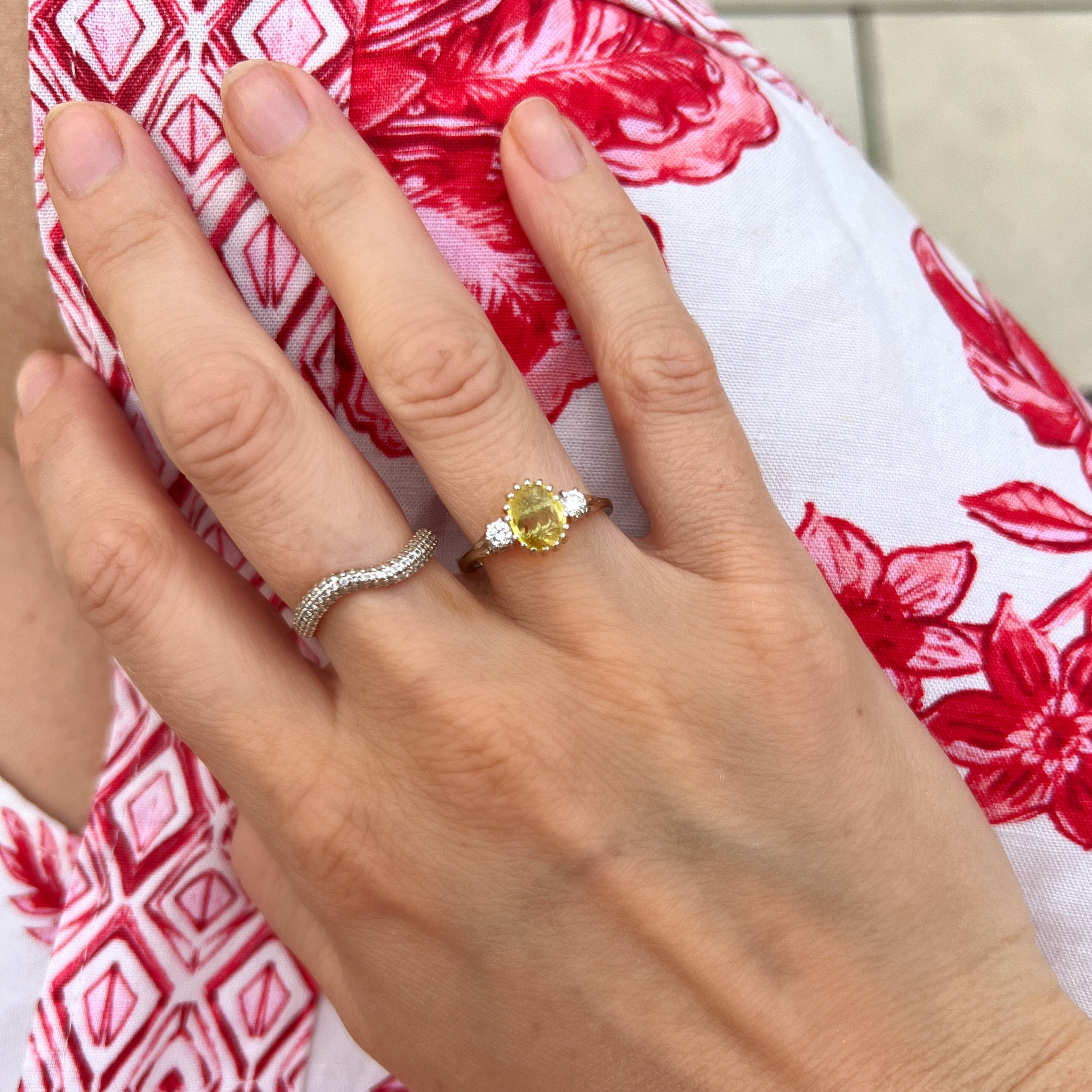 Vintage Yellow Sapphire and Diamond Ring