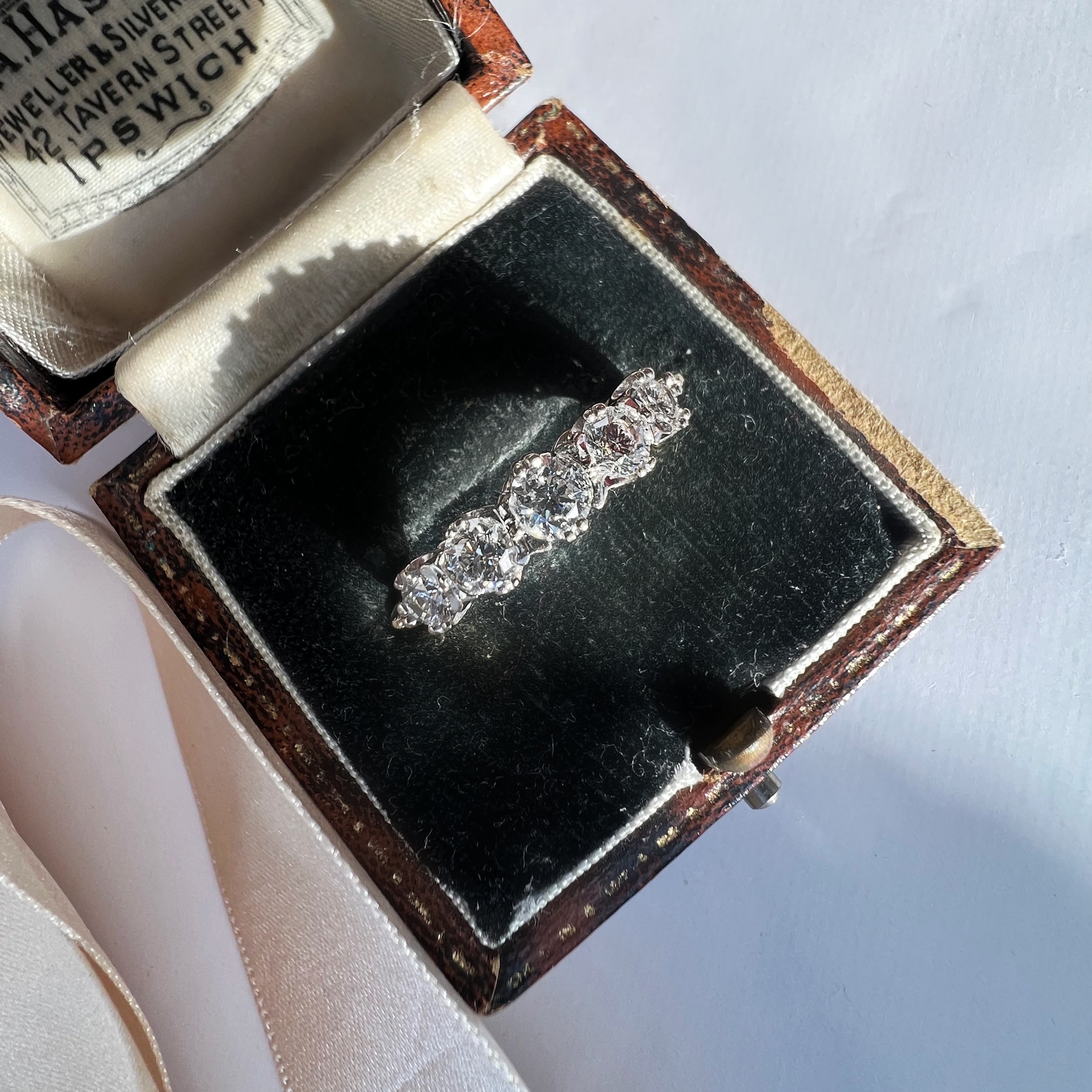 Vintage 5 Stone Diamond Line Ring