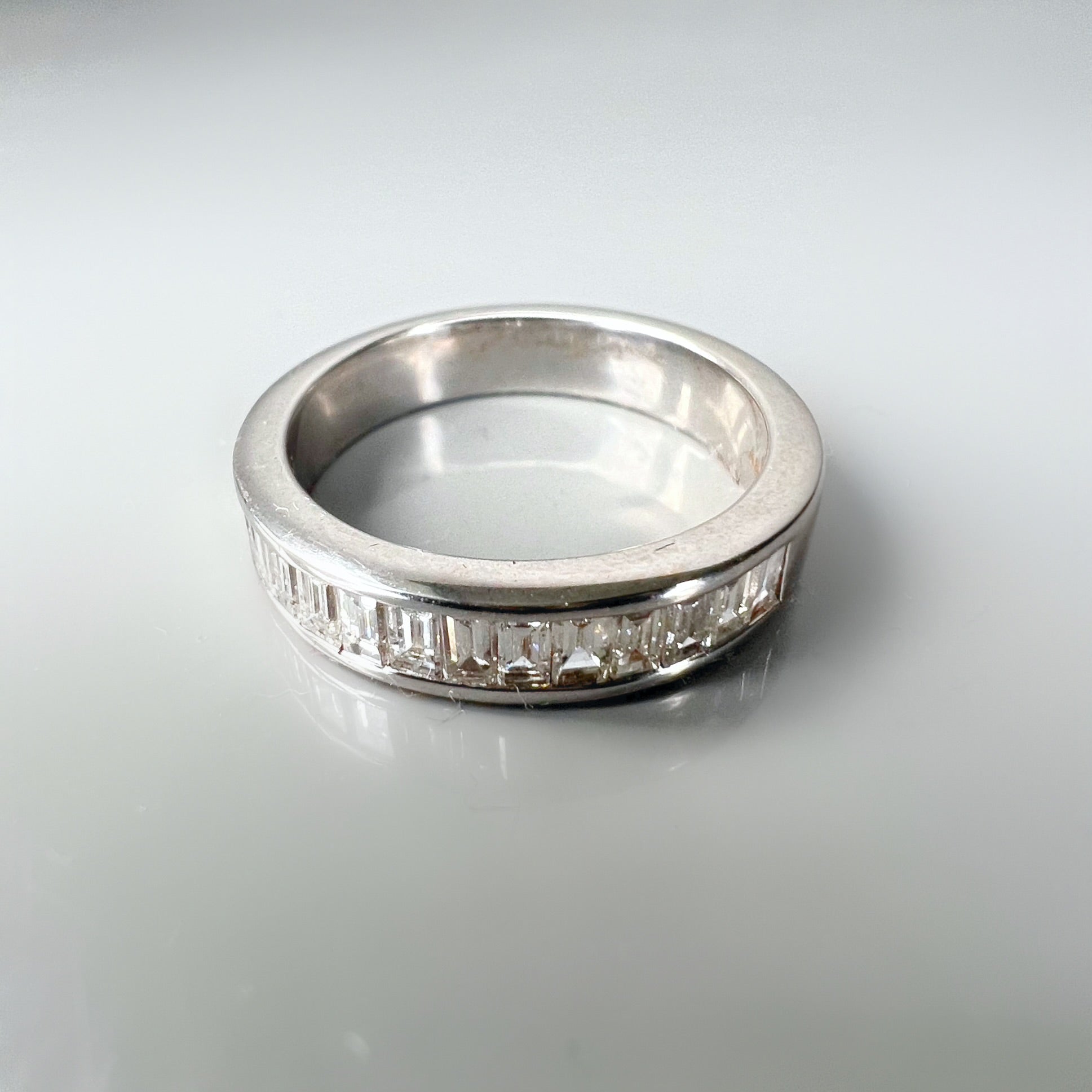 18ct White Gold 1.40ct Diamond Baguette Half Eternity Ring