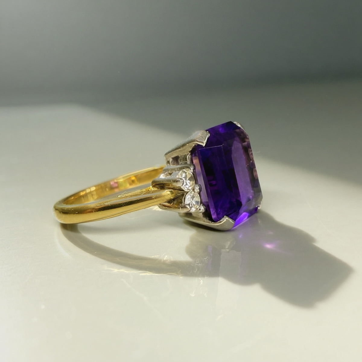 Vintage Amethyst and Diamond Dress Ring
