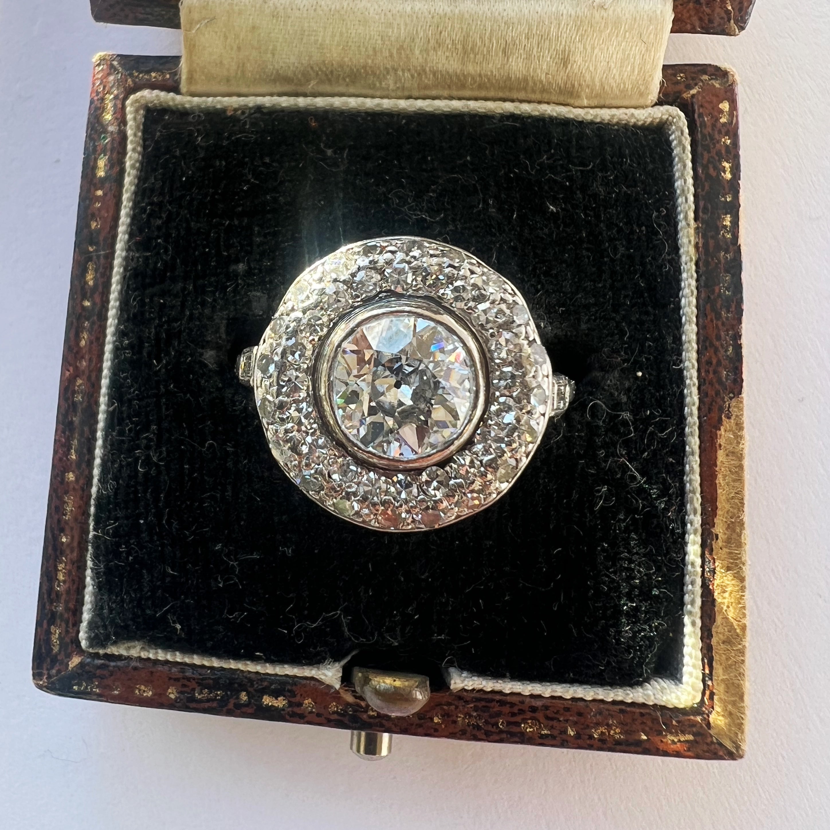 Antique 1.95ct Diamond Halo Ring