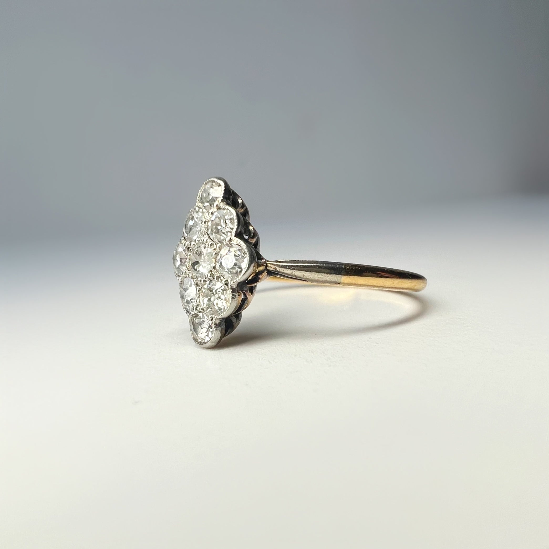 Vintage 0.50ct Diamond Marquise Cluster Ring