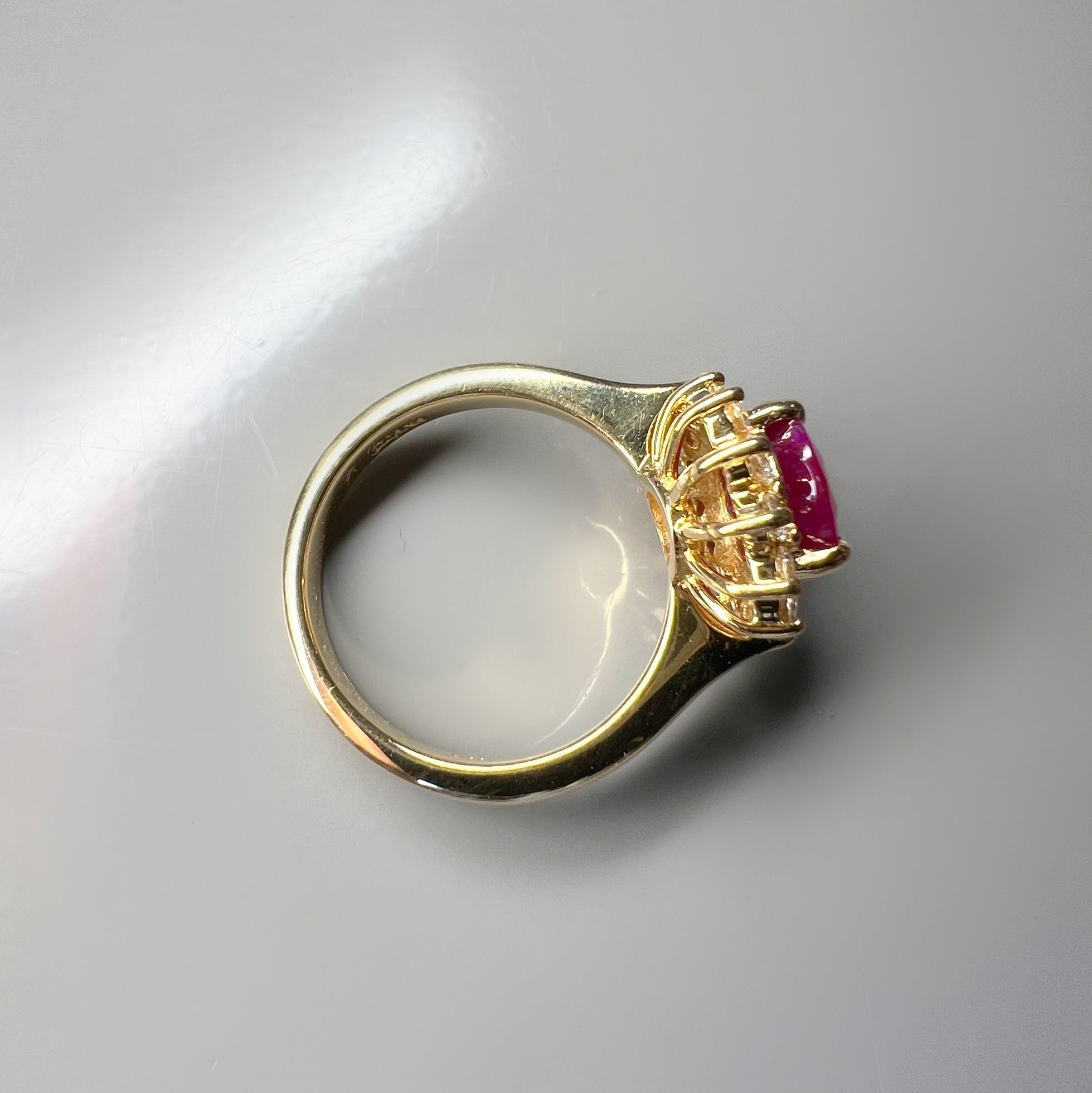 2.30ct Ruby and Diamond Cluster Ring