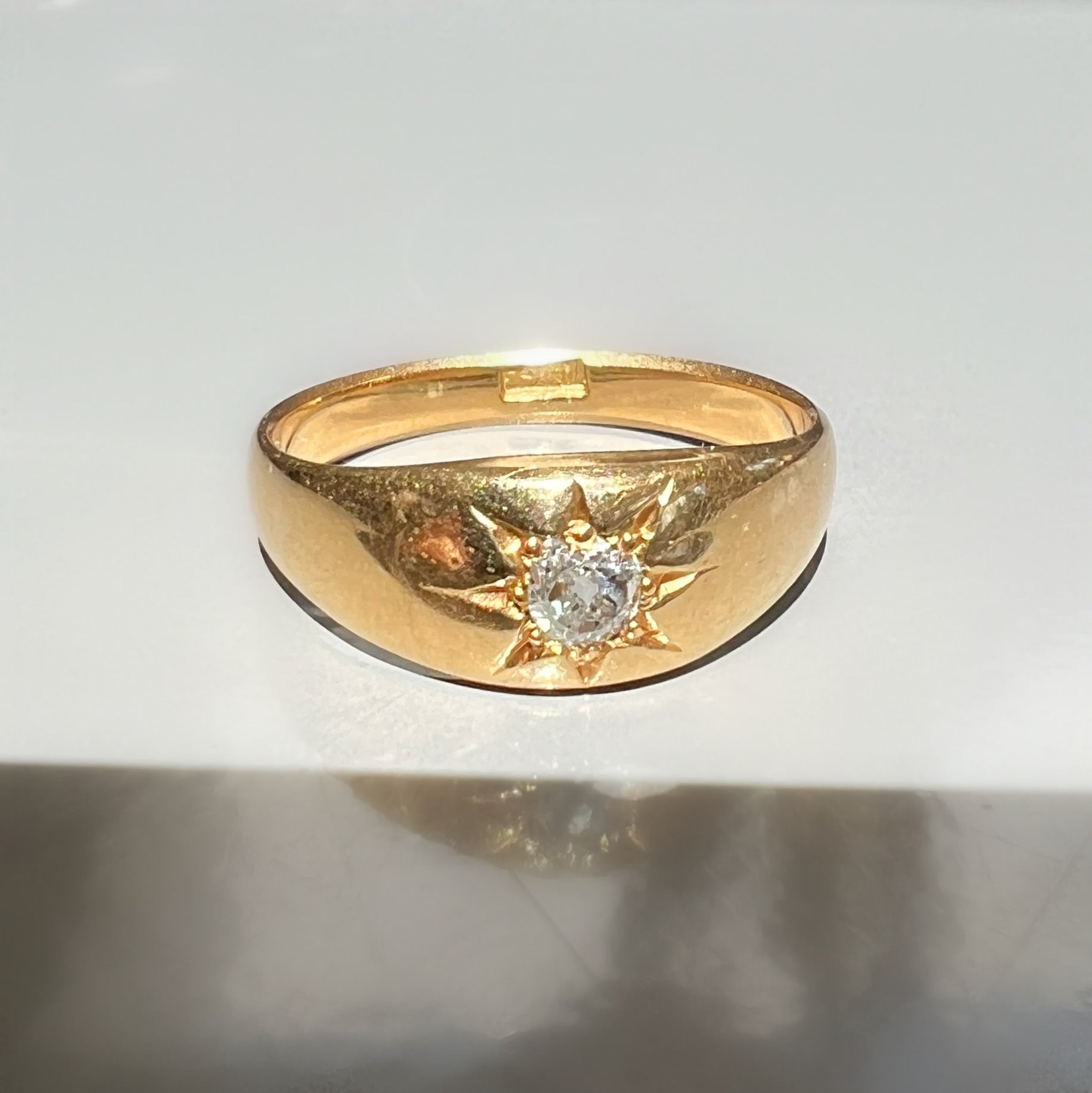 Old Cut Diamond Starburst Pinky Ring