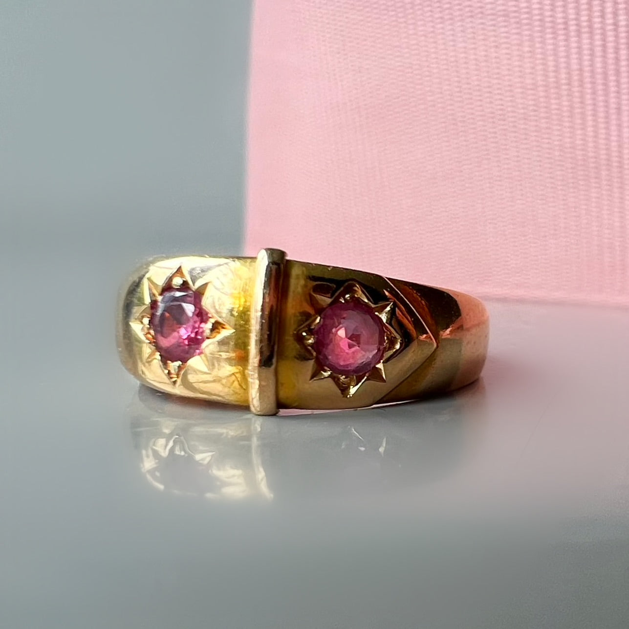 Antique Gold and Ruby Buckle Ring