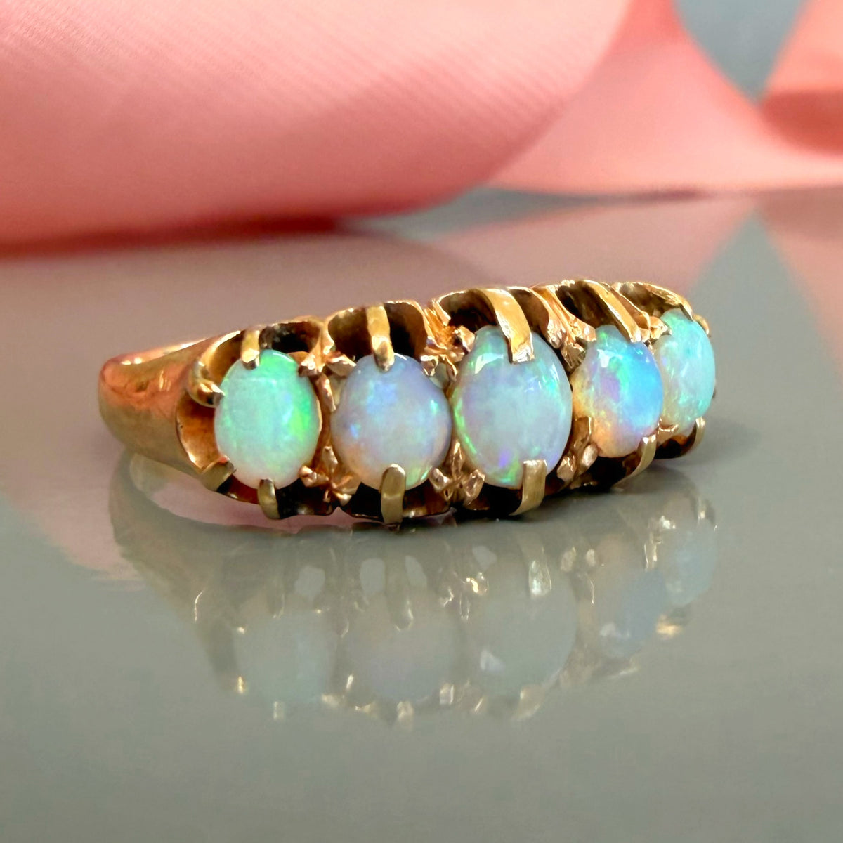 Antique 5 Stone Opal Ring