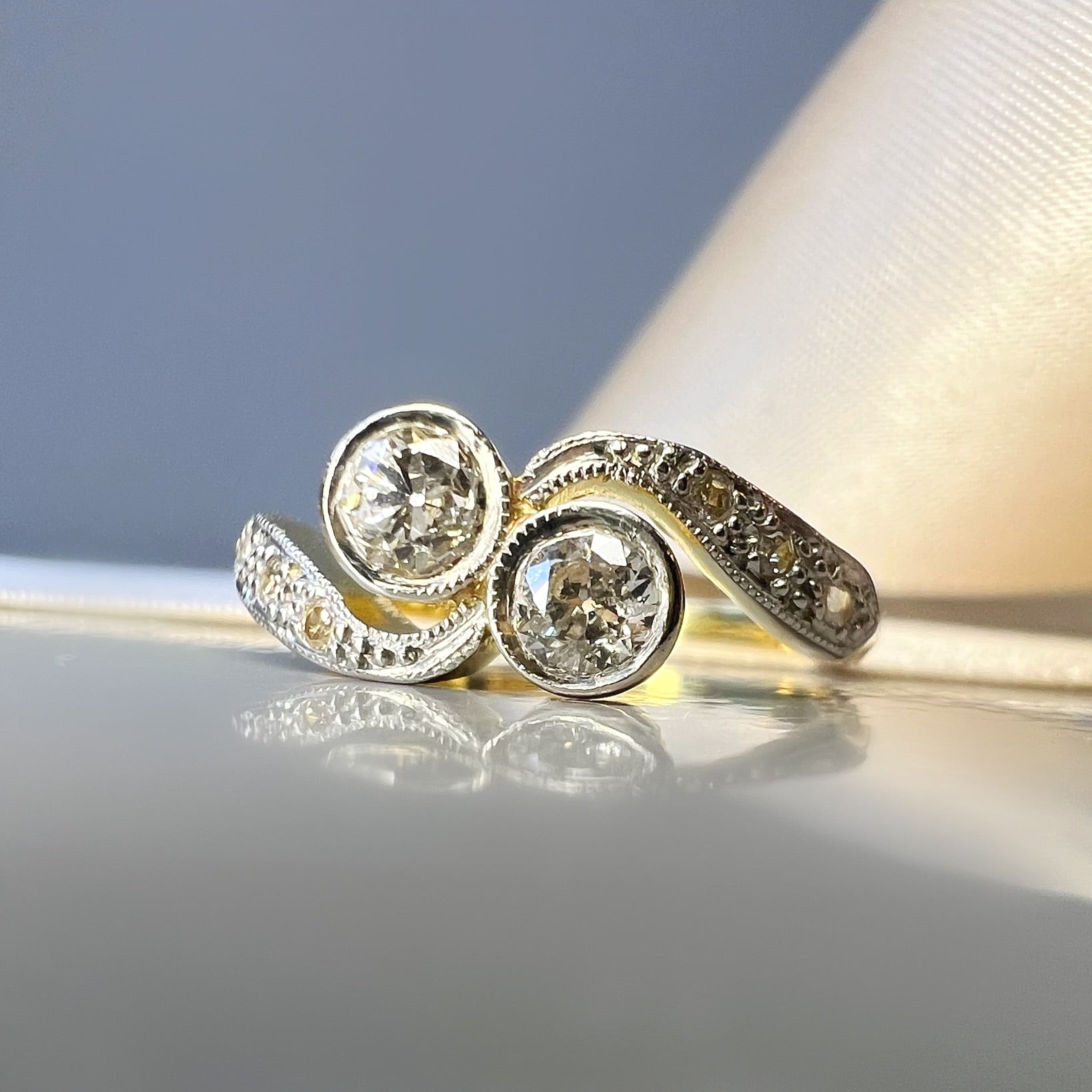 Antique Diamond Toi et Moi Ring