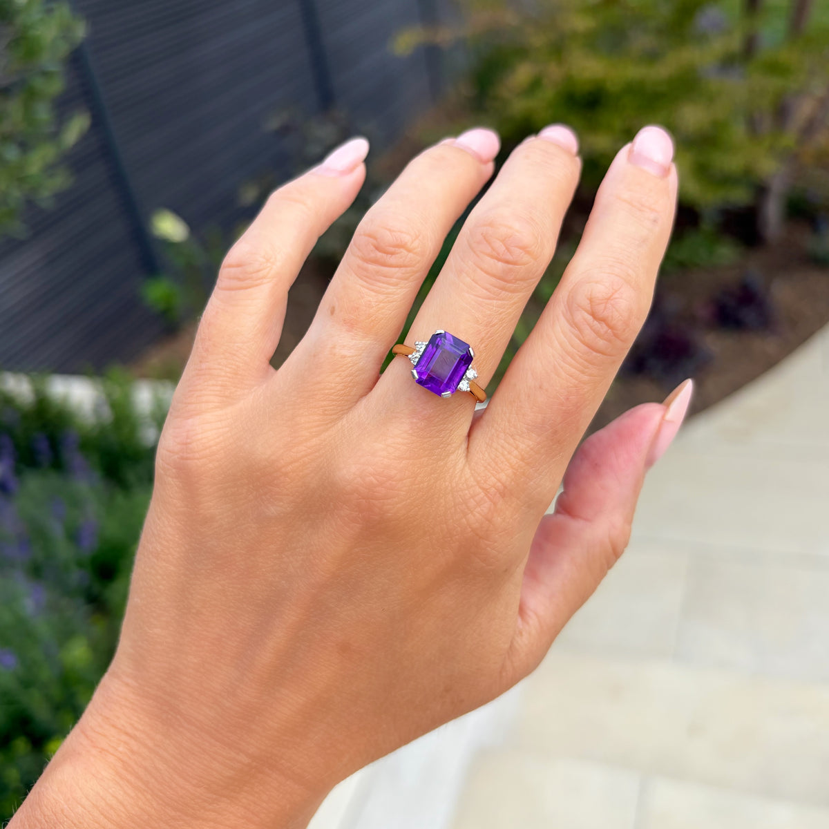 Vintage Amethyst and Diamond Dress Ring