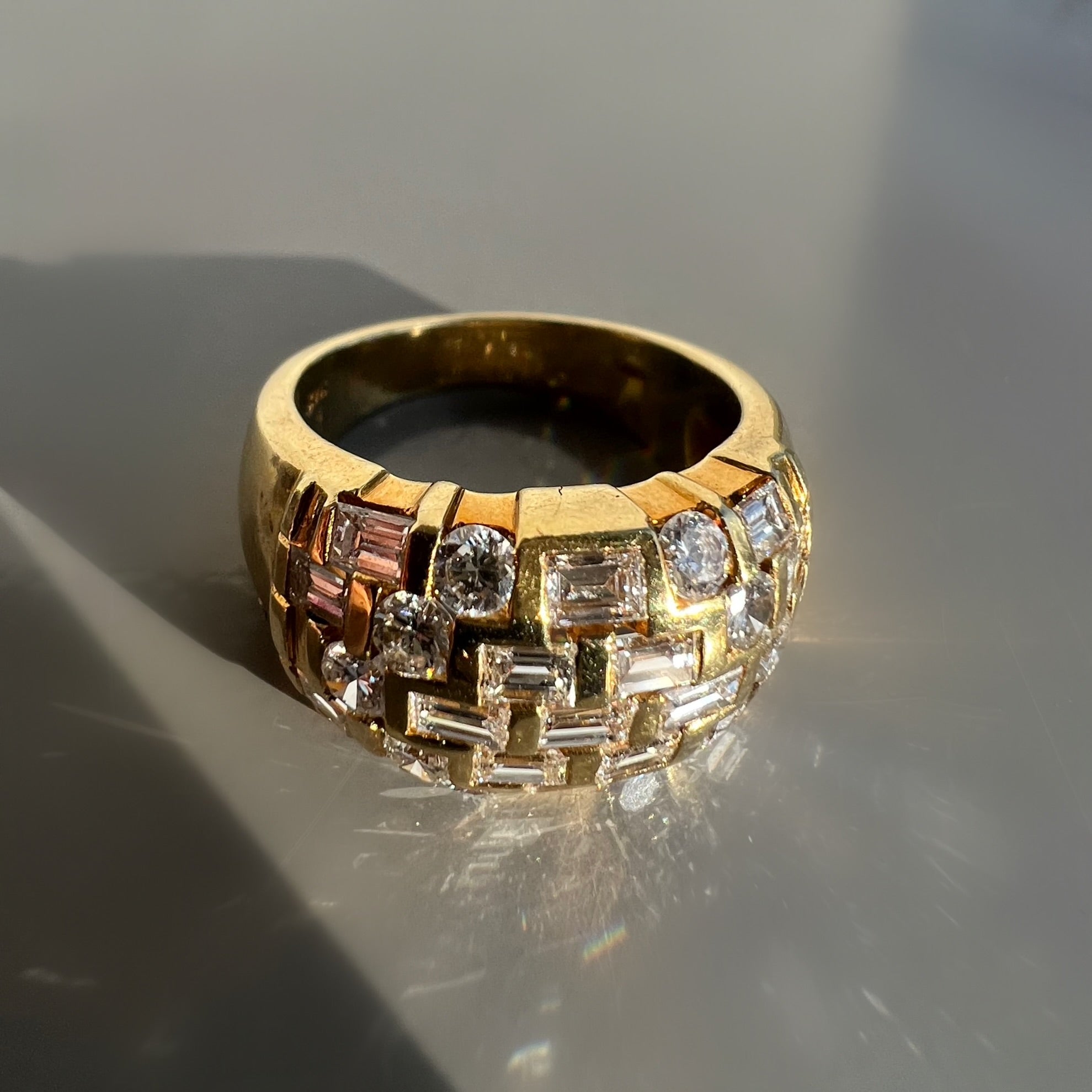 Gold and Diamond Domed Ring