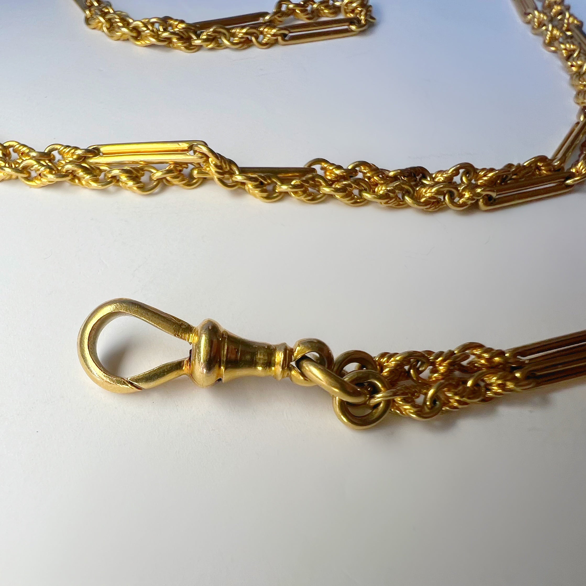Antique 1.40m 18ct Gold Long Guard Chain