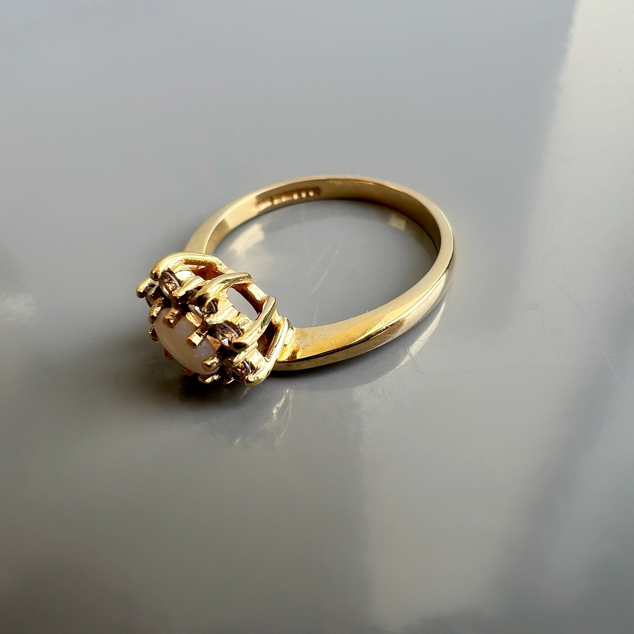 Pretty Opal and Diamond Dress Ring