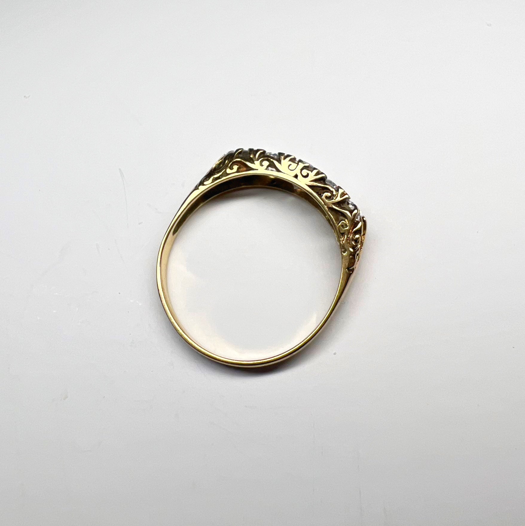 Vintage 5 Stone Paste 9ct Gold Ring