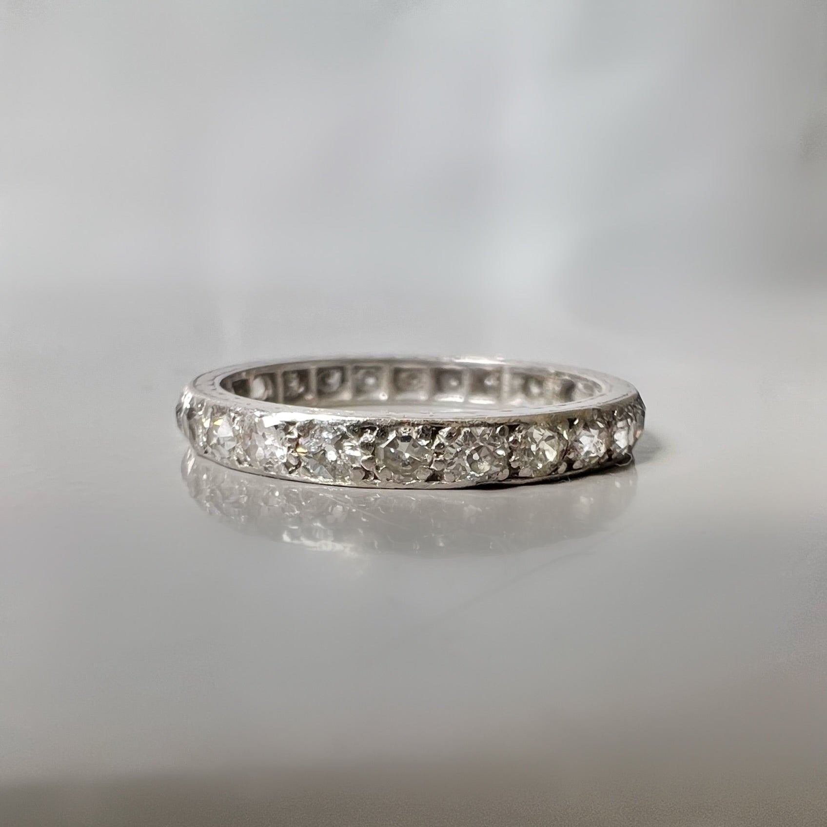Antique 0.80ct Old Cut Diamond Full Eternity Band