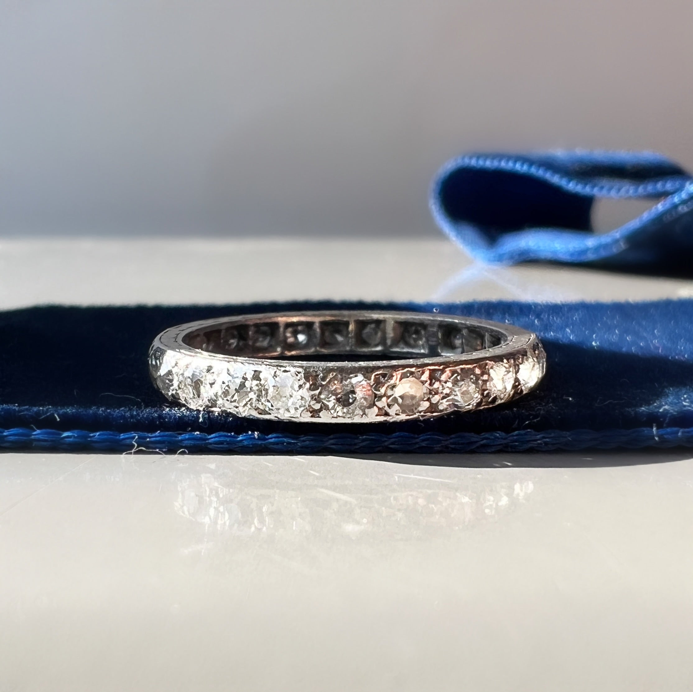 Antique Diamond 0.80ct Eternity Ring with Engravings