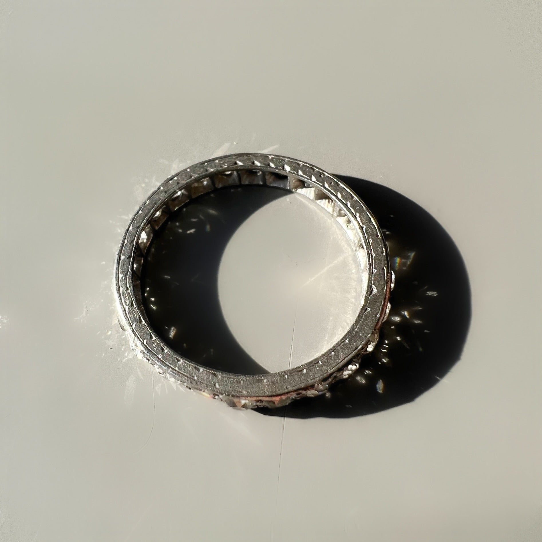 Antique Diamond 0.80ct Eternity Ring with Engravings