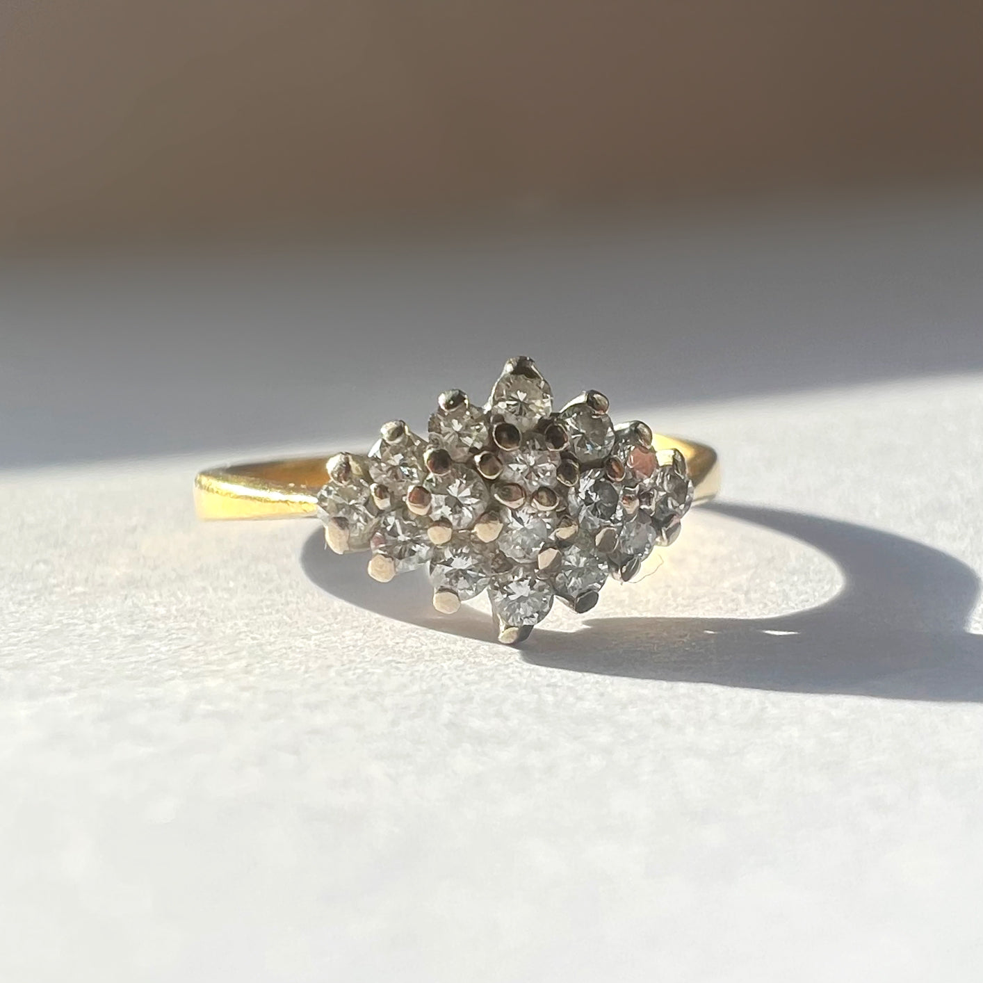 Vintage 0.15ct Diamond Cluster Ring
