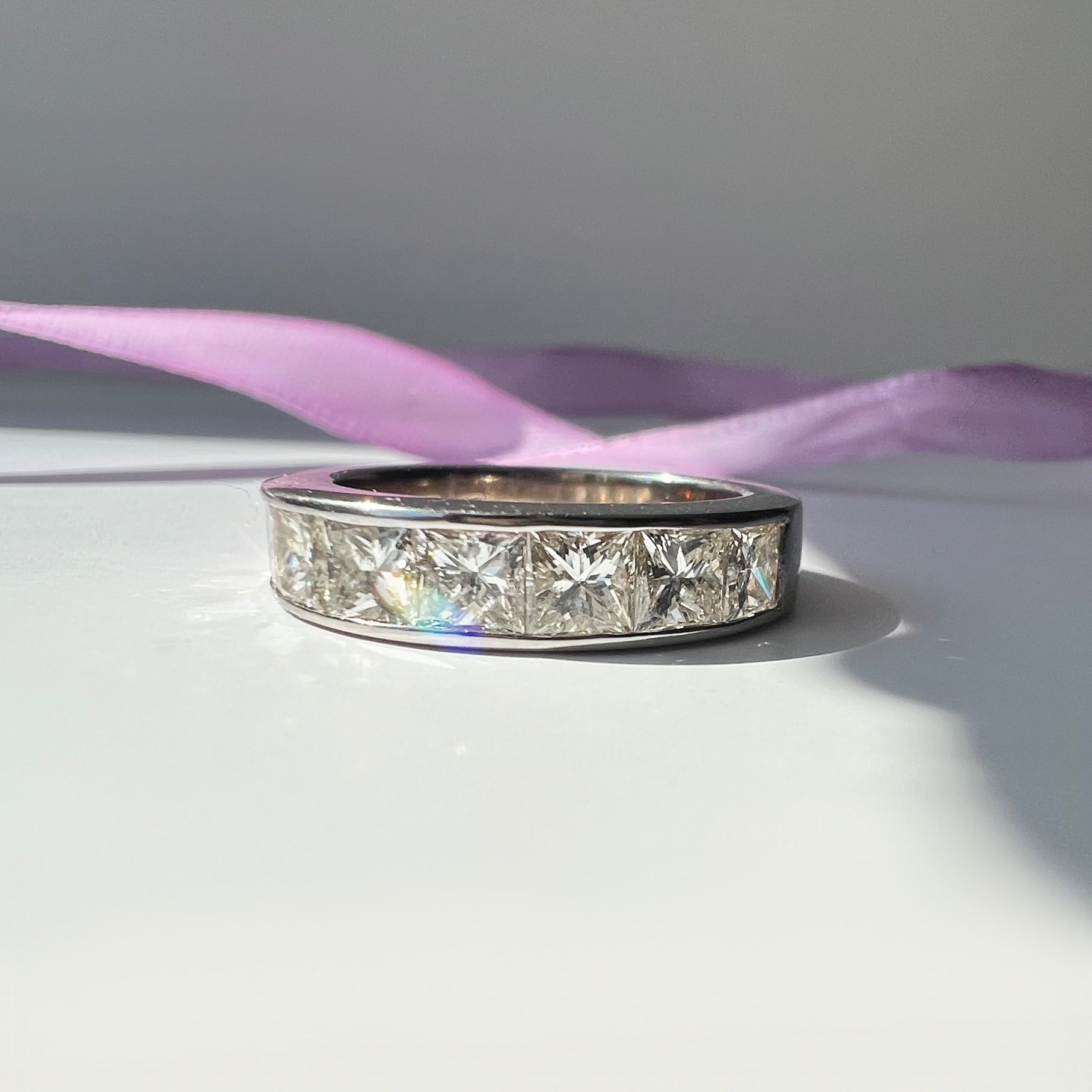 2.12ct Princess Cut Diamond Half Eternity Ring