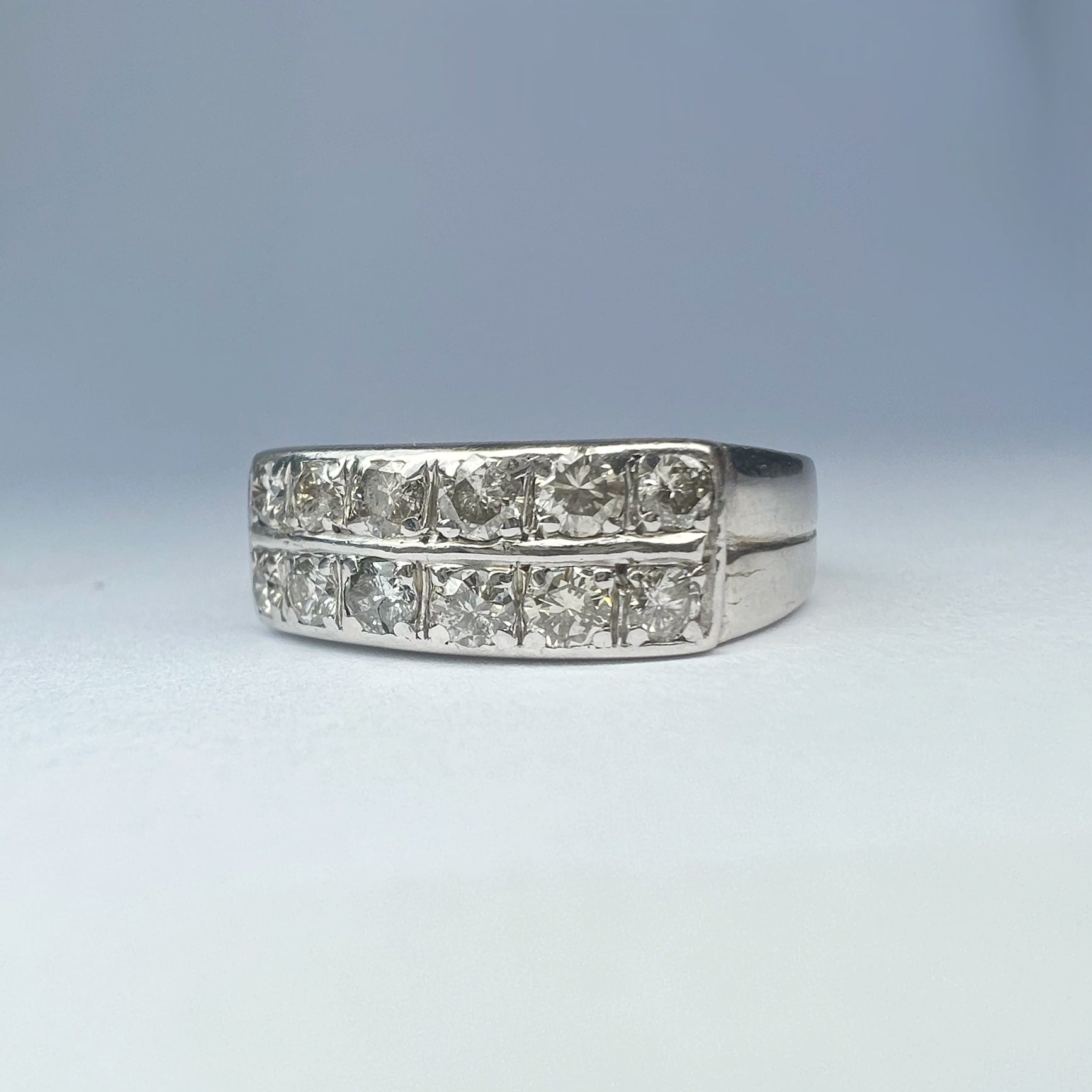 Vintage Diamond Double Eternity Band