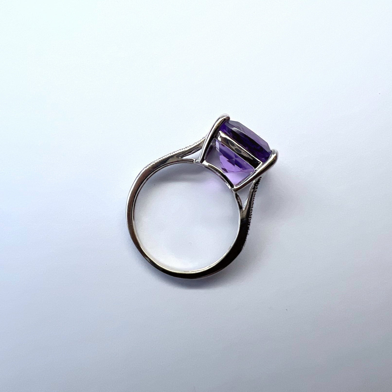 Large Amethyst and Diamond Dress Ring