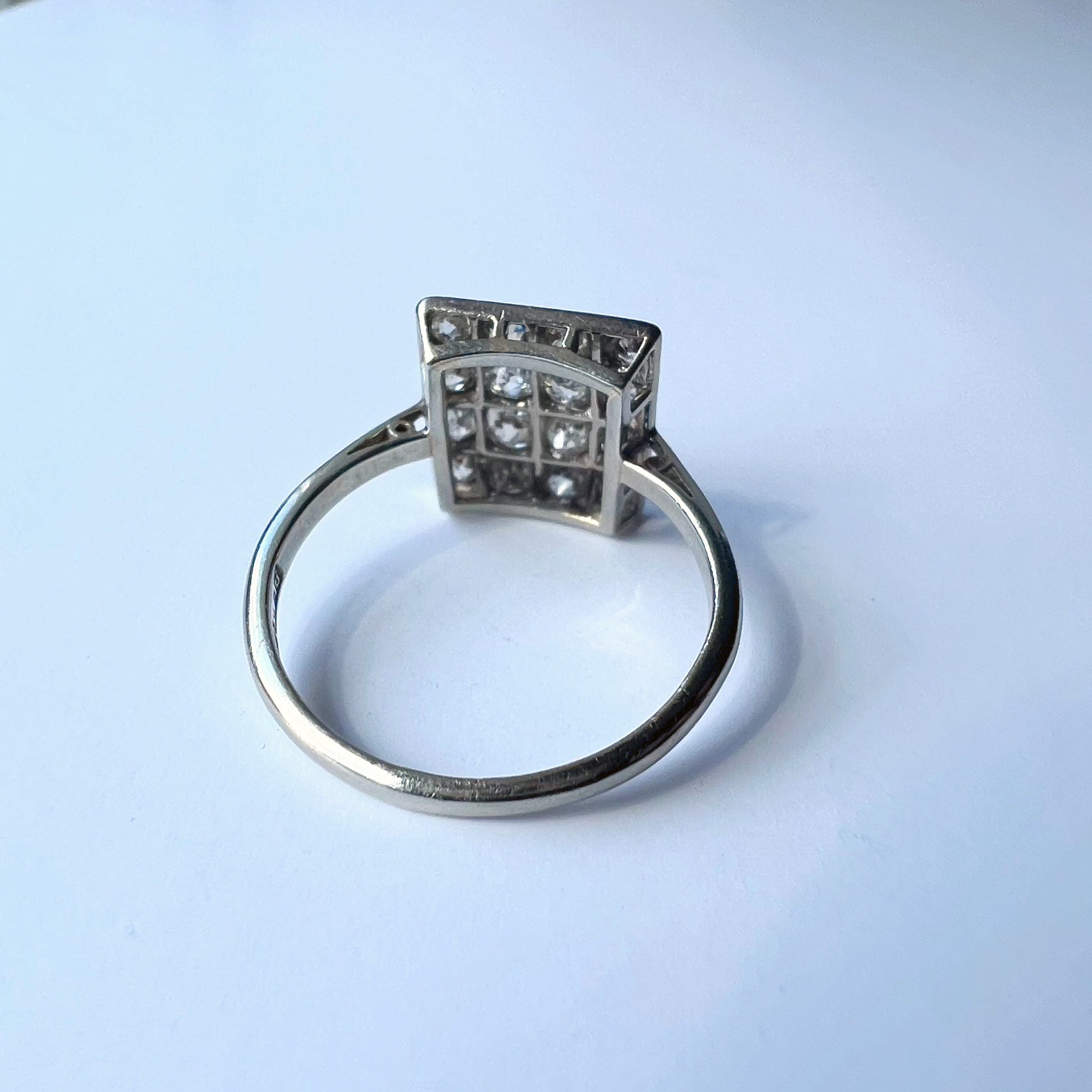 Art Deco Diamond Square Cluster Ring