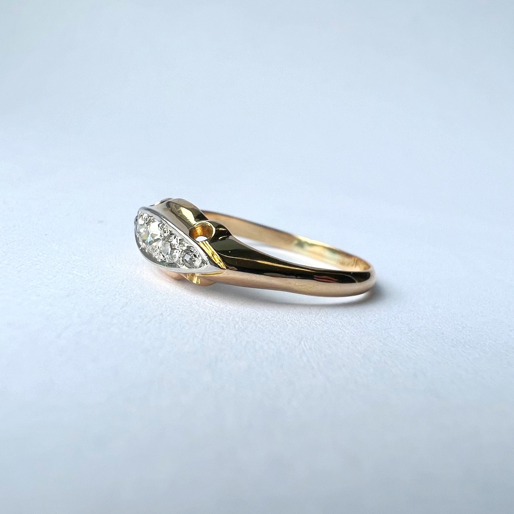 Vintage 0.25ct Diamond Boat Ring
