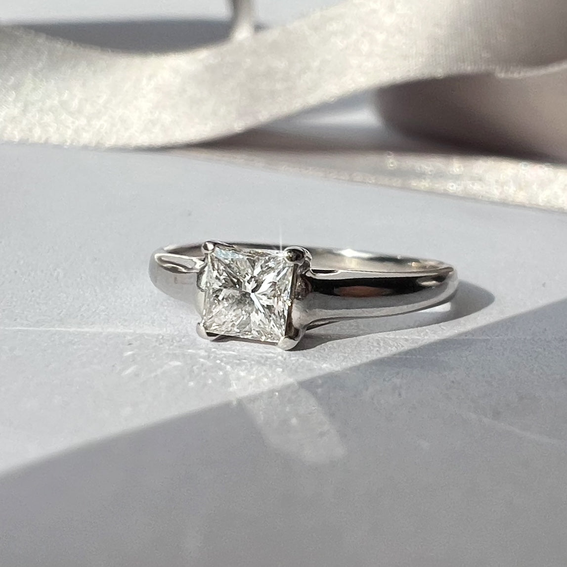 0.33ct Square Cut Diamond Solitaire Ring