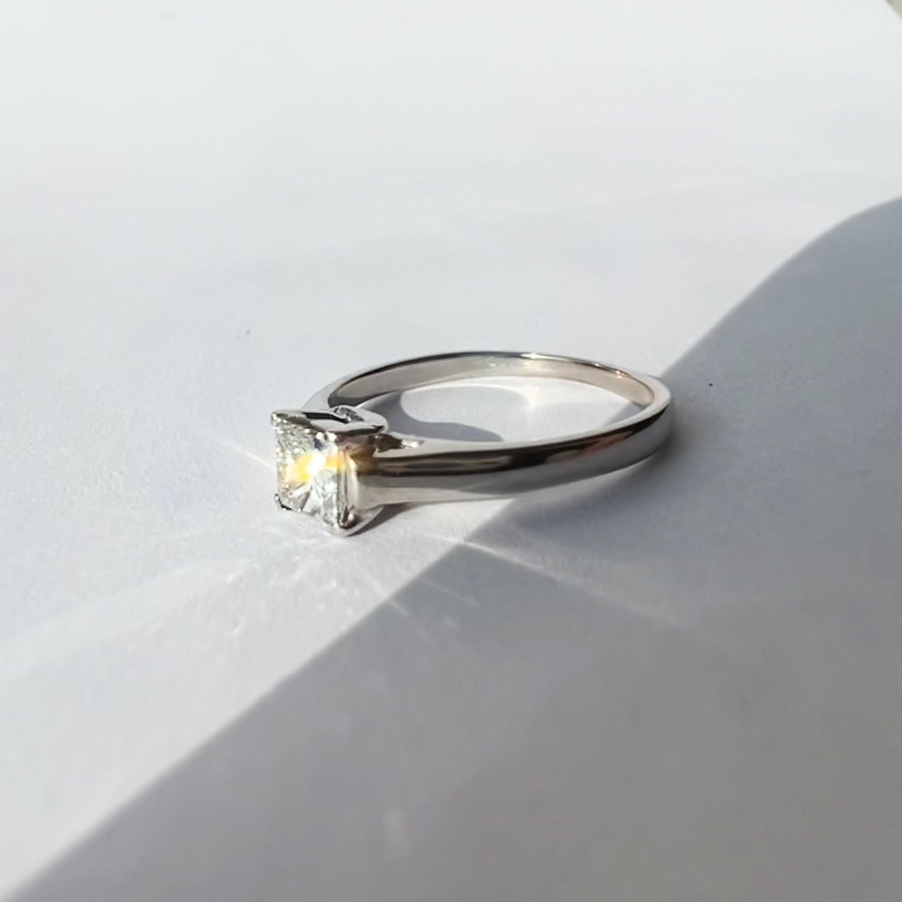 0.33ct Square Cut Diamond Solitaire Ring