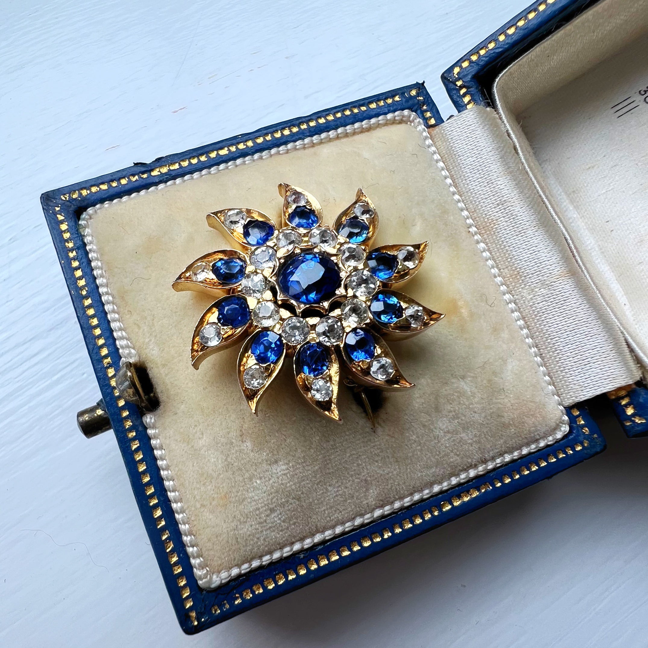 Antique Sapphire and Diamond Brooch / Pendant