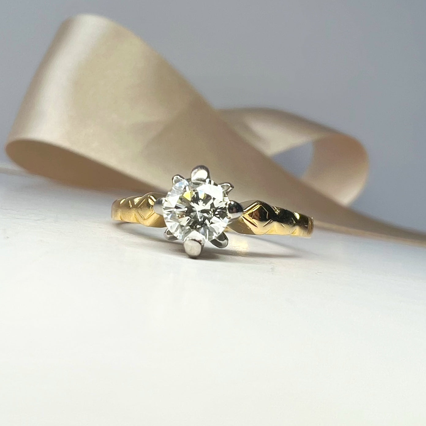 Vintage High Set 0.31ct Diamond Solitaire Ring