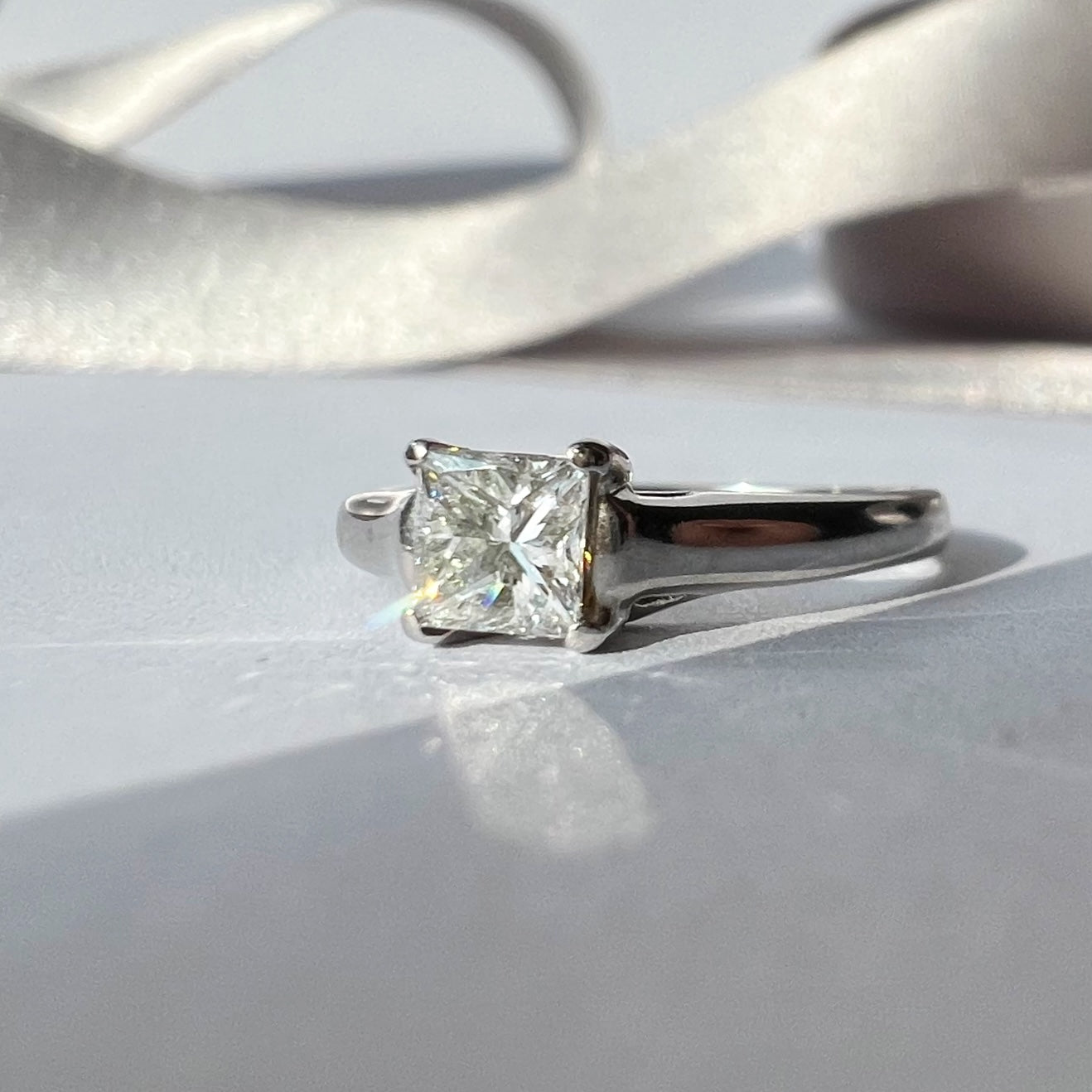 0.33ct Square Cut Diamond Solitaire Ring