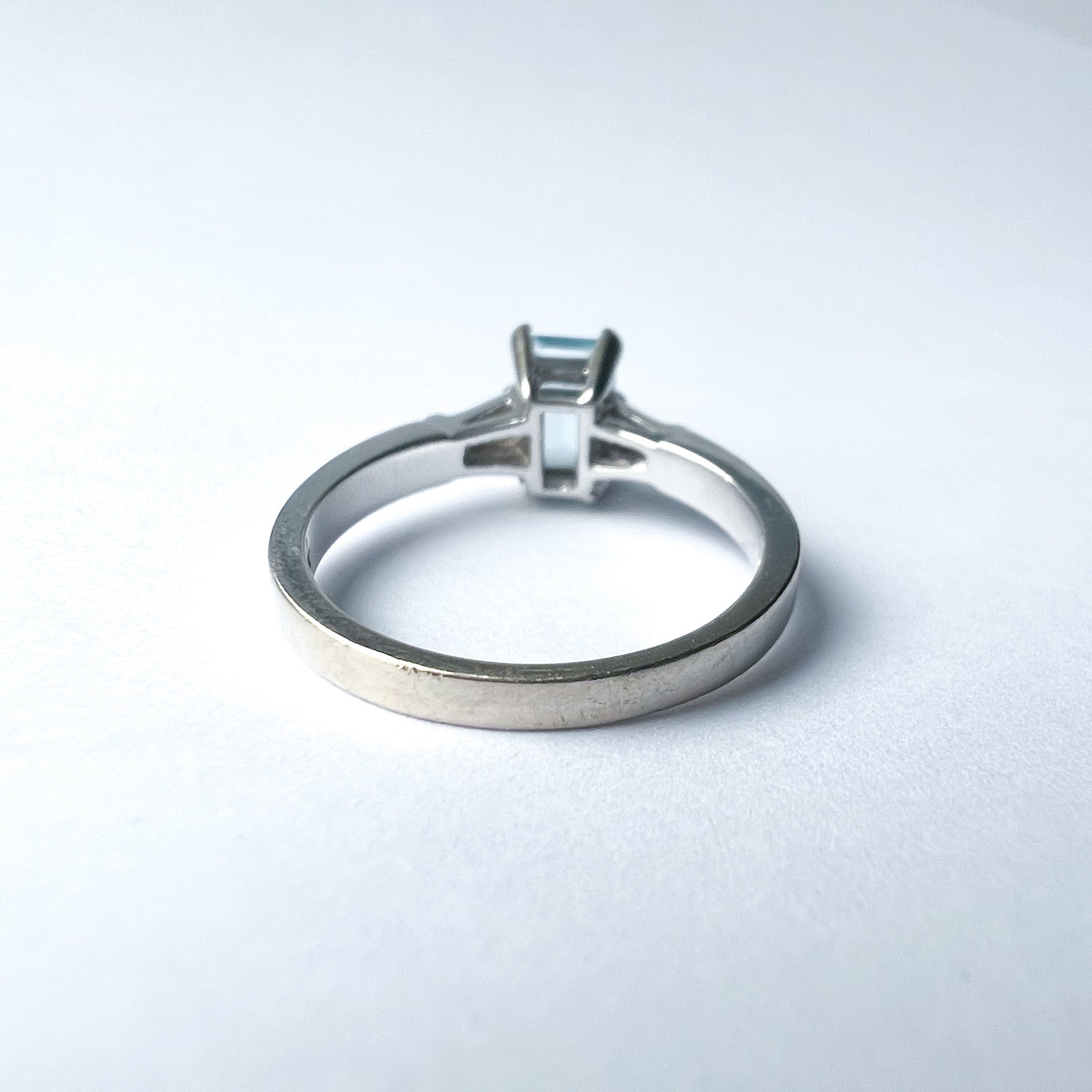 Aquamarine and Diamond 18ct White Gold Ring