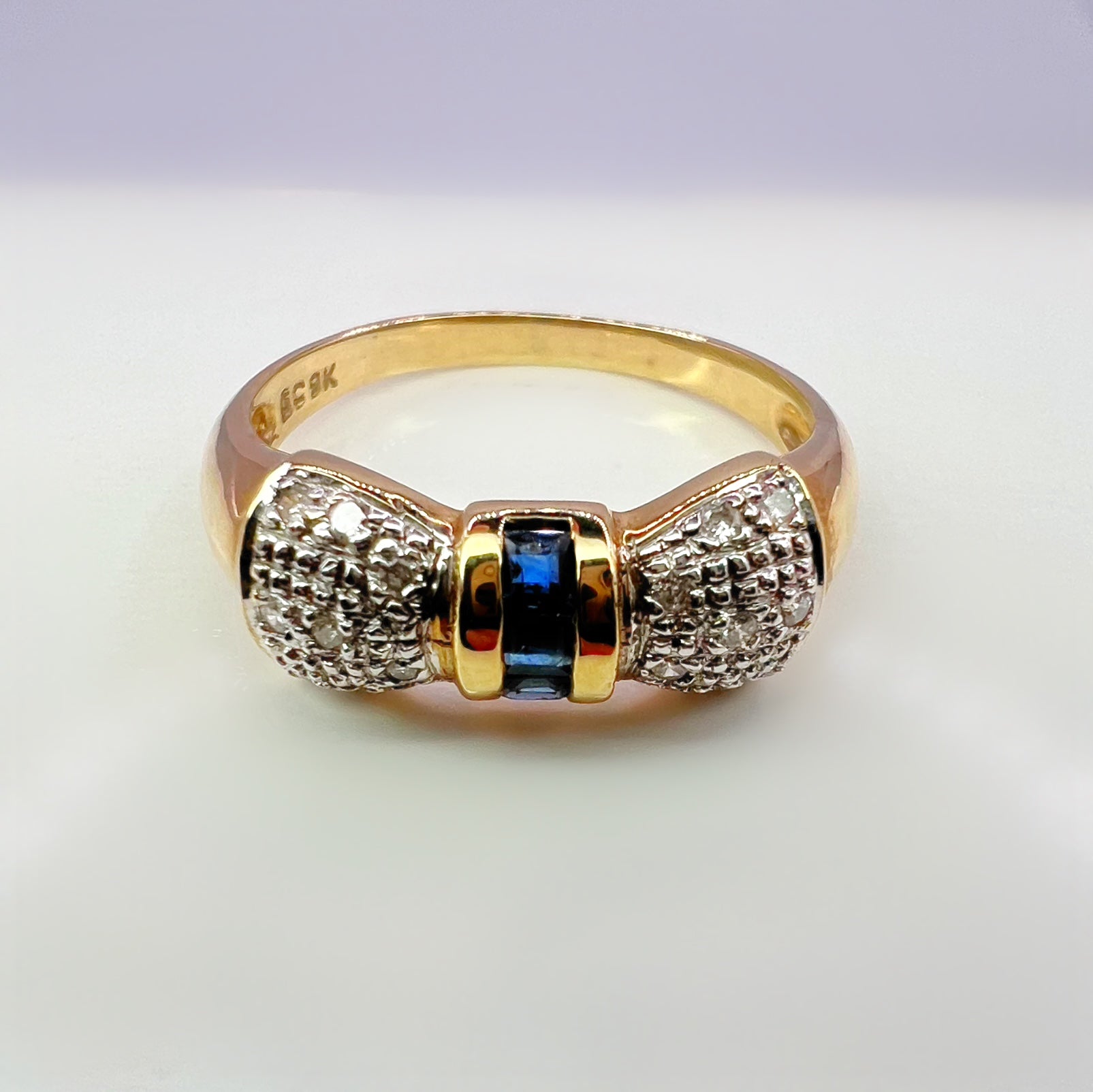 Vintage Sapphire and Diamond Bow Ring