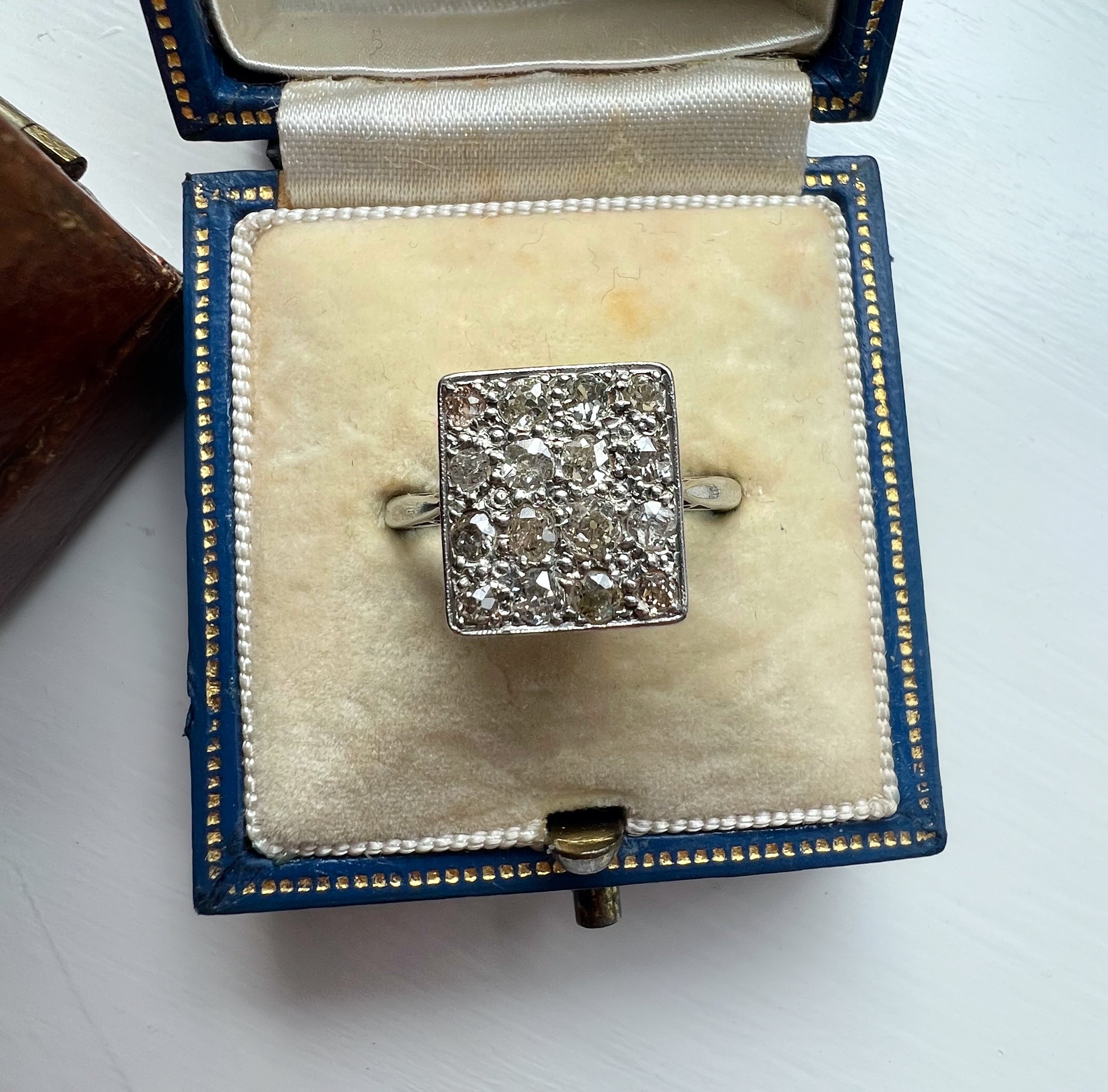 Art Deco Diamond Square Cluster Ring